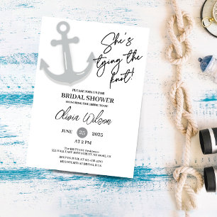 Invitation Ancre nouant le nœud : Fête de mariage nautique po
