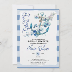 Invitation Ancre nouant le nœud : Fête prénuptiale nautique