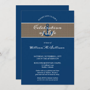 Invitation Ancre rustique Photo nautique Célébration de la vi