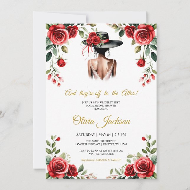 Invitation And They’re Off to the Altar! Derby Theme  (Devant)