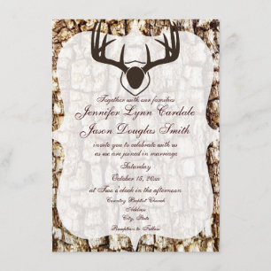 Invitation Andouillers rustiques de chasse de Camo de pays