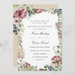 Invitation Anemone Blush   Mariage botanique rose