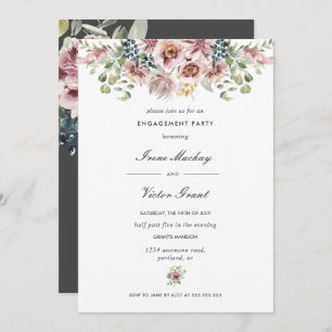 Invitation Anemone Dark Grey Botanical Engagement