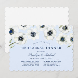 Invitation Anémone de minuit  Dîner de répétition florale