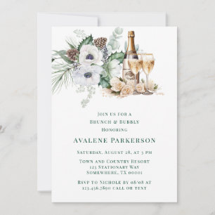 Invitation Anémone d'hiver Peint à la main Brunch & Bubbly