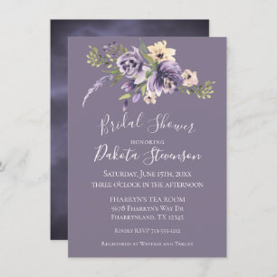 Invitation Anemone Garden Creme violet Fête des mariées Boho