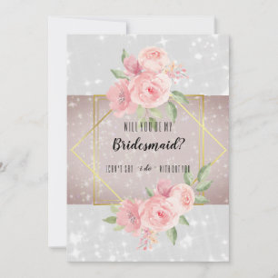 Invitation Anémone paeonies Veux-tu être ma demoiselle d'honn