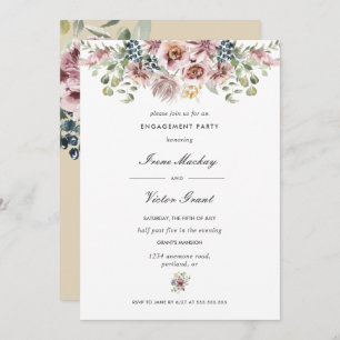 Invitation Anemone Pink Neutral Botanique Engagement