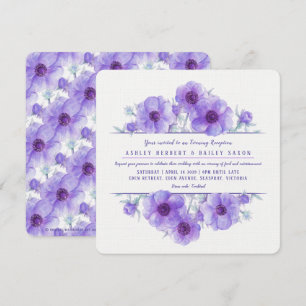 Invitation Anémone violette soirée réception mariage invite