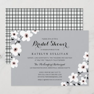Invitation Anéone moderne gris blanc   Fête des mariées