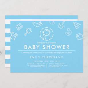 Invitation Ange couchant   Baby shower de style minimaliste b