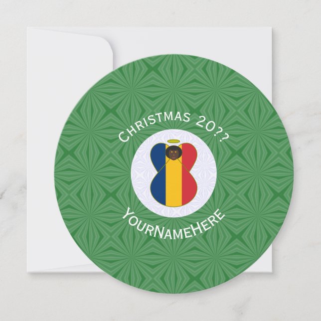 Invitation Ange du drapeau tchadien Noël Personnalisé (Devant)