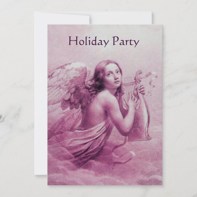 INVITATION ANGE JOUE DE LA LYRE SUR LES NUAGES (Devant)