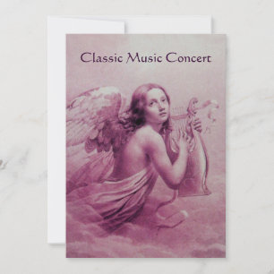 Invitation ANGE JOUE LA LYRE SUR LES NUAGES,champagne