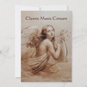 Invitation ANGE JOUER LYRA SUR LES NUAGES, champagne