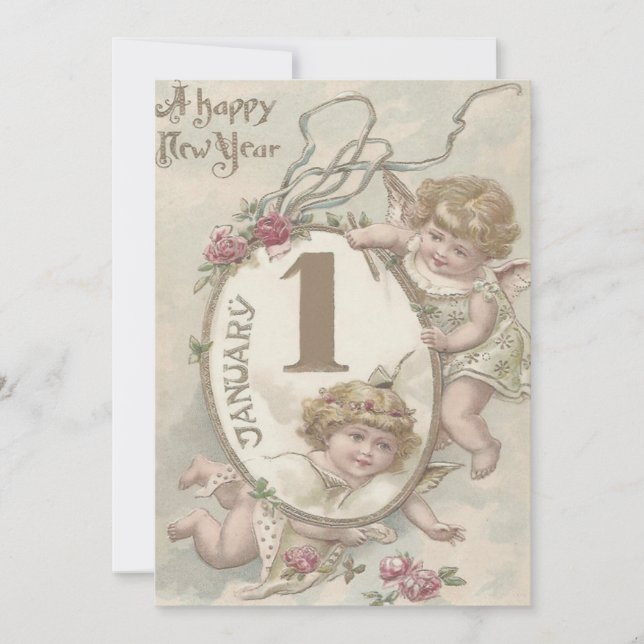 Invitation Angel Cherub Rose (Devant)