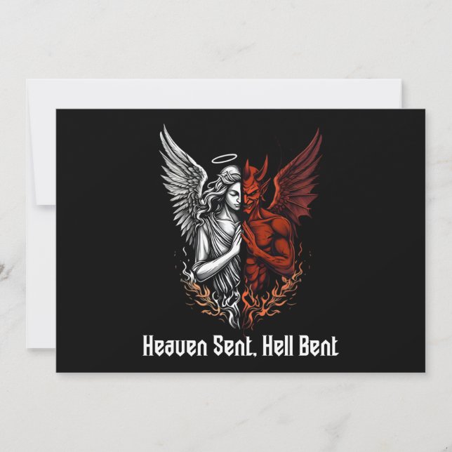 Invitation Angel et diable demi-ciel envoyé Enfer Bent (Devant)