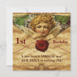 Invitation ANGEL HEART WAX SEAL PARCHMENT Premier anniversair