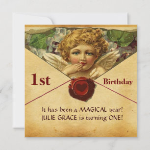 Invitation ANGEL HEART WAX SEAL PARCHMENT Premier anniversair