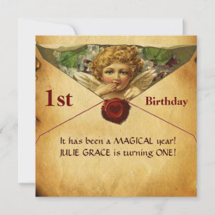 Invitation ANGEL HEART WAX SEAL PARCHMENT Premier anniversair
