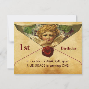 Invitation ANGEL HEART WAX SEAL PARCHMENT Premier anniversair