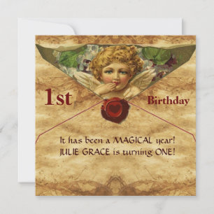 Invitation ANGEL HEART WAX SEAL PARCHMENT Premier anniversair