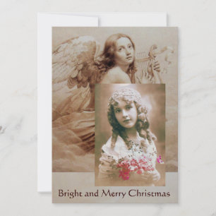 Invitation ANGEL JOUER LYRA SUR LE Modèle photo DES NUAGES