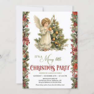Invitation Angel victorien vintage avec arbre de Noël
