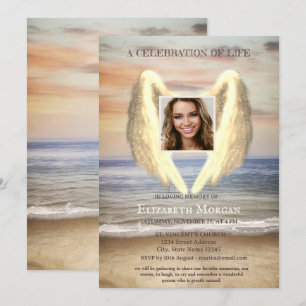 Invitation Angel Wings Ocean Beach Photo Fête De La Vie