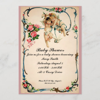 Invitation Anges avec l'invitation de baby shower de colombe