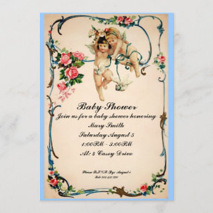 Invitation Anges avec l'invitation de baby shower de colombe