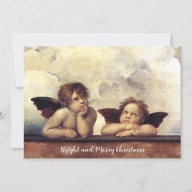 Invitation ANGES / Cherubs ailés, Nuages Raffaello Sanzio (Devant)