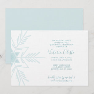 Invitation ANGLAIS bleu moderne HIVER WONDERLAND quinceañera