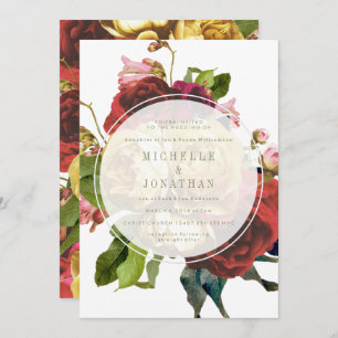 Invitation Anglais Jardin Bohème Vintage Bohême Rose Mariage