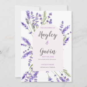 Invitation Anglais Pays Jardin Mariage Lavande