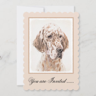 Invitation Anglais Setter Orange Belton Peinture Chien Art