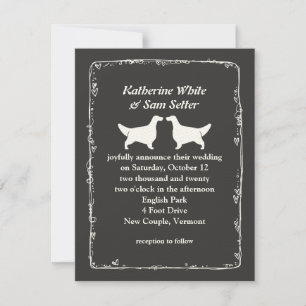 Invitation Anglais Setter Silhouettes Mariage
