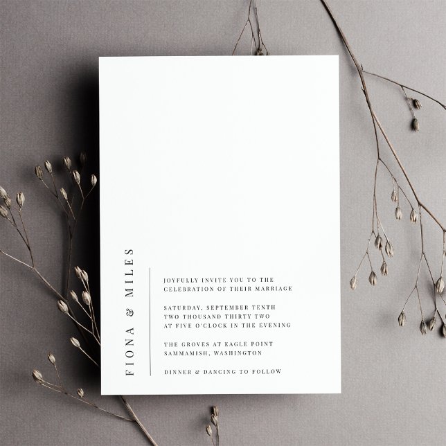 Invitation Angle droit | Mariage minimaliste moderne (Créateur téléchargé)