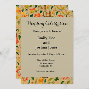 Invitation Animal Antique Cheval Oiseau Deer Rabbit