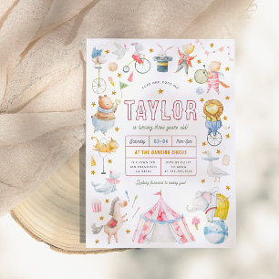 Invitation Animal Circus   Carnaval d'aquarelle