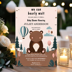 Invitation Animal Cub Boho Nous Pouvons Bearly Wait Baby show