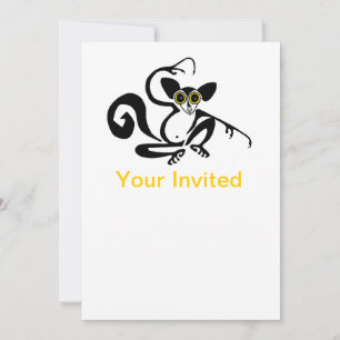 Invitation Animal de fête ! AYE-AYE - faune - lémur - primate