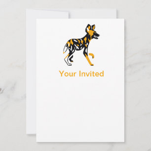 Invitation Animal de fête ! Chien sauvage africain - Parti