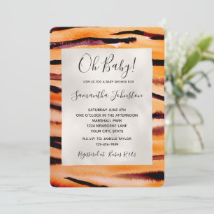 Invitation Animal de tigre noir orange