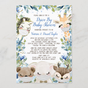 Invitation Animal Garçon Avec Masques Conduire Par Baby showe