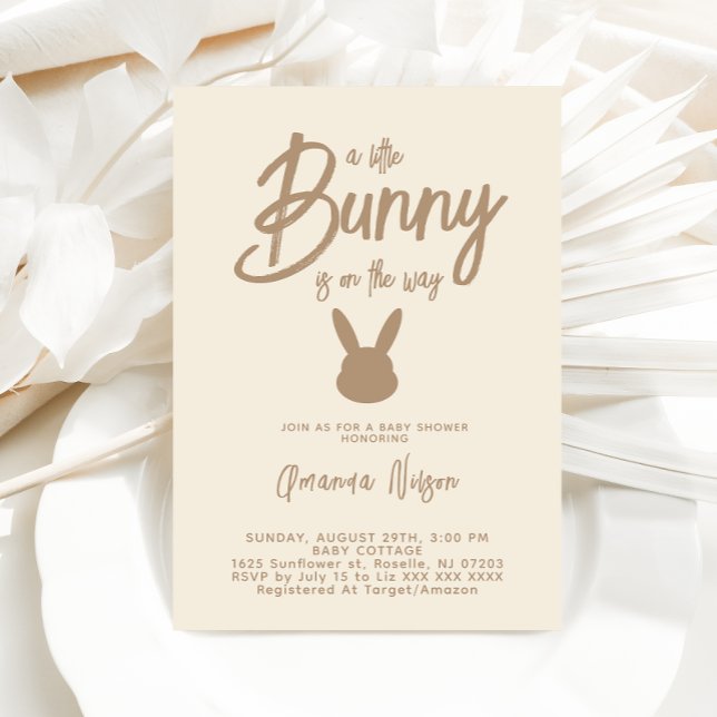 Invitation Animal Modern Cute Rabbit Baby shower (Créateur téléchargé)