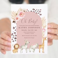 Animal Safari Boho Pampas Baby shower Arche en her