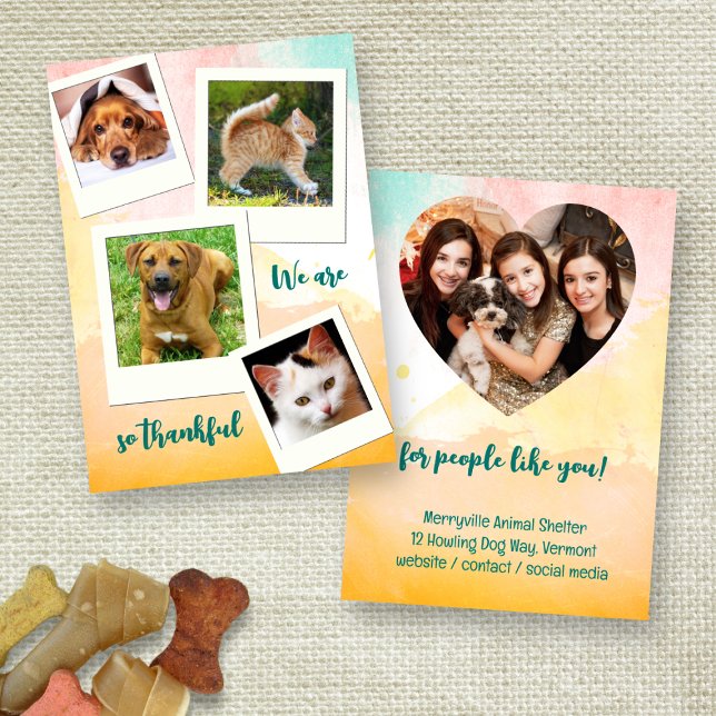 Invitation Animal Shelter Adoption Thank You Photo Card (Créateur téléchargé)