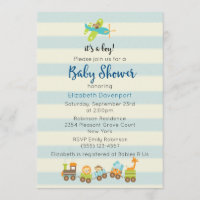 Animal Toy Train et avion Baby Boy Douche