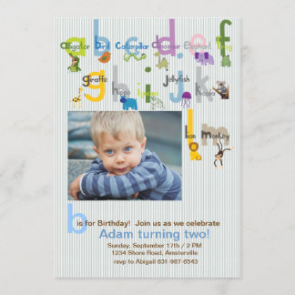 Invitation animale de fête d'anniversaire de la
